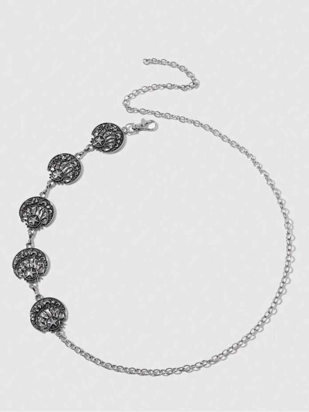 Silver Celestial Moon & Star Chain Belt NEW ๐ท๏ธ - Picture 4 of 4